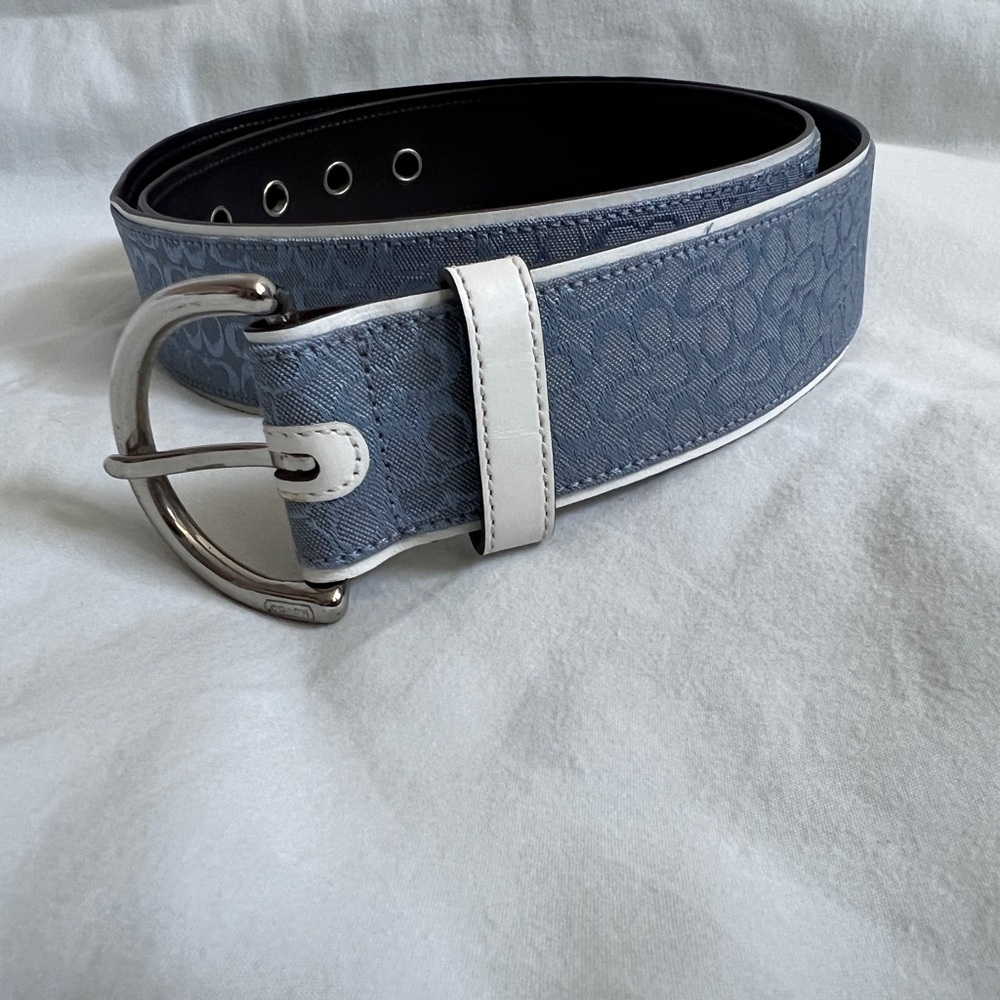 Coach Blue and White Women's Belt